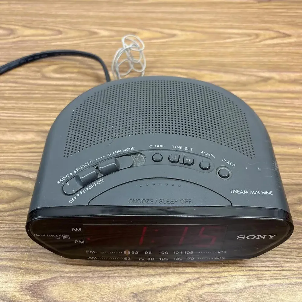 Sony Dream Machine FM/AM Digital Alarm Clock Radio ICF-C211 1980s Vintage